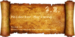 Heidecker Marianna névjegykártya